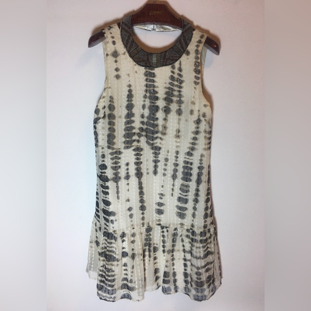 Boho Cocktail Dress. Animal Print Silk Short Retro Flirty Elegance